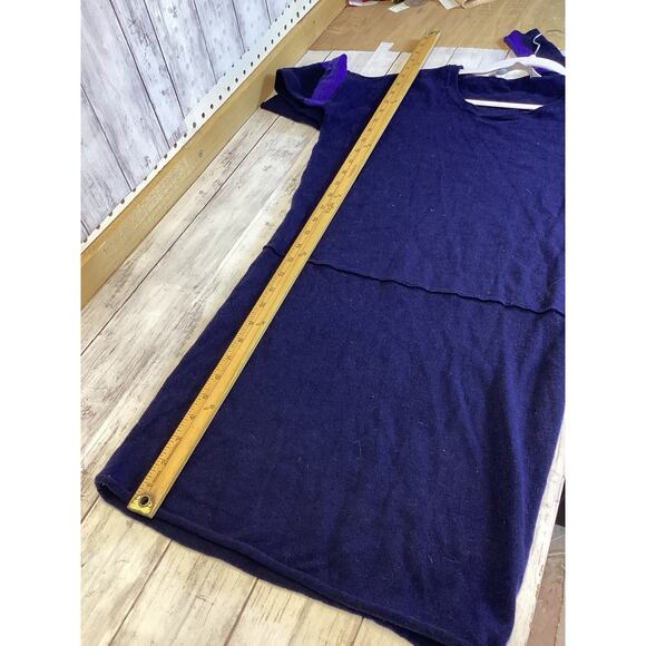 Athleta Merino Wool Sweater Dress XXS Purple Blue Long Sleeve Knit Mini Women’s - Picture 6 of 7